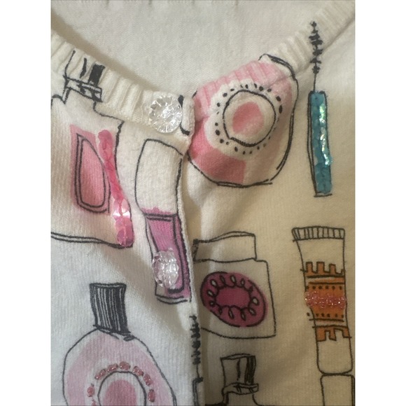 Vintage Marisa Christina Cardigan Makeup Design Beaded Sequins Buttons Size XL - Picture 3 of 5
